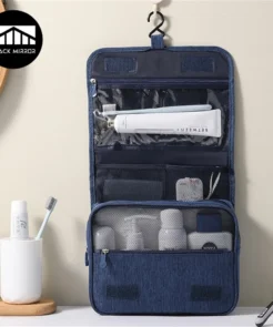 Portable Toiletry Washbag with Hanging Hook Waterproof Women Bathroom Cosmetic Storage Bag Large Capacity Travel Men Makeup Case