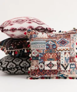 Embroidered Boho Throw Pillow Cover 45x45cm Luxury Tassels Décor Jacquard Cotton Linen Cushion Case Cozy Modern Gift Pillowcase