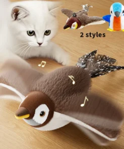 Interactive Catnip Plush Bird Toy for Cats